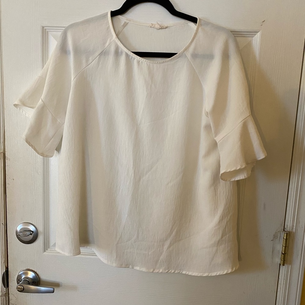ROOLEE White Flutter Sleeve Shirt